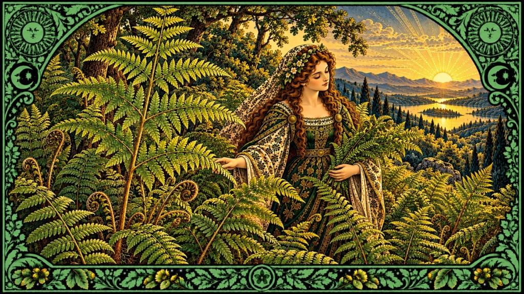 Felce aquilina nel bosco rinascimentale